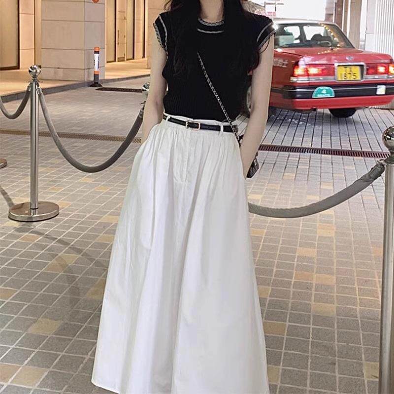 欧洲站网红2025年夏季新款减龄气质文艺风知性半身裙子女式套装裙