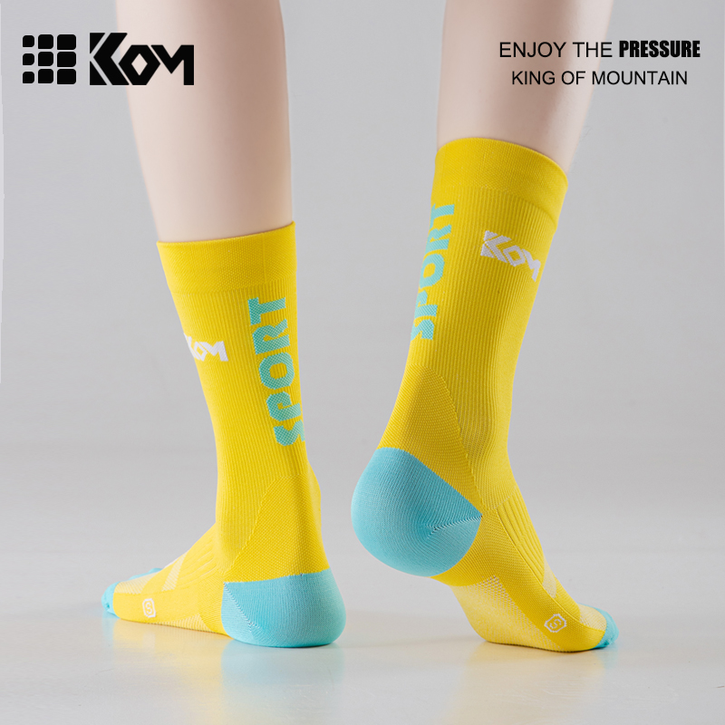 KOM骑行袜子公路车压缩吸湿排汗速干透气男女运动中筒袜