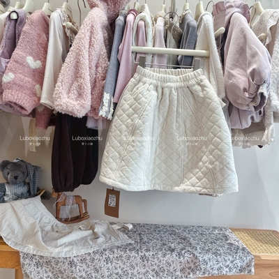 2025秋冬新款儿童韩版女童休闲百搭纯棉加绒加厚打底衫夹棉半身裙