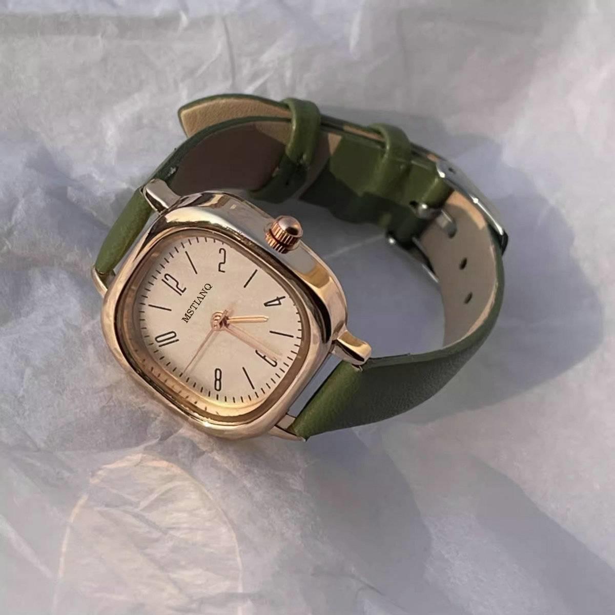 公务员考试手表女款中学生ins学院风小众高级感方形轻奢女生礼物