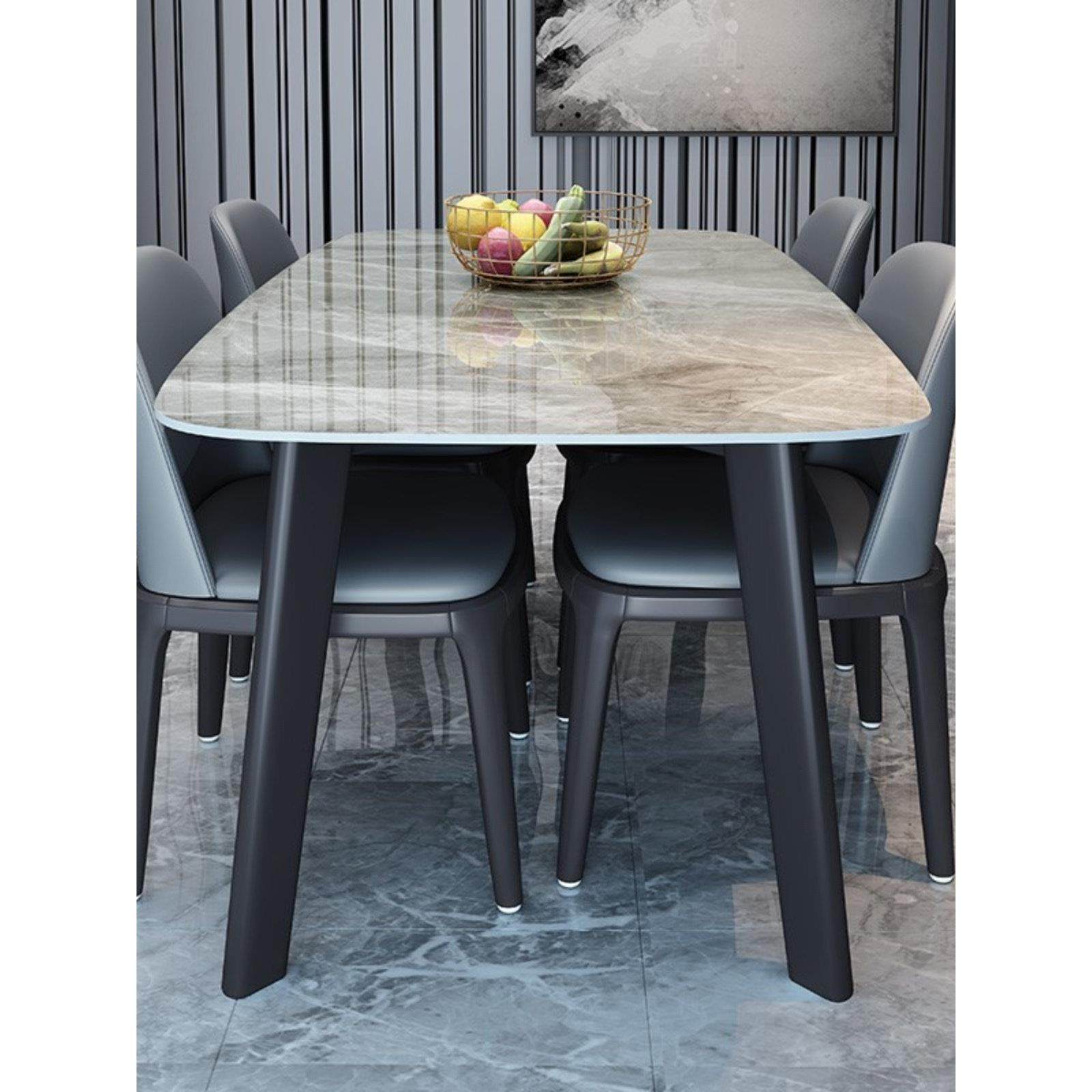 岩板餐桌椅组合长方形现代简约轻奢高级感实木小户型家用吃饭桌子,住宅家具,岩板餐桌,淘宝优惠券,粉丝福利购,淘宝优惠卷