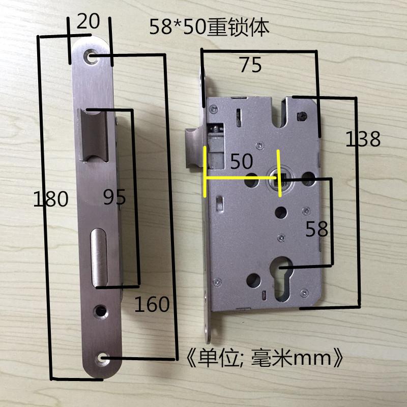 58锁体5850圆口圆头锁体180mm不锈钢加重弹簧锁体 机械锁体两件式
