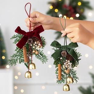圣诞节装饰圣诞铃铛花环挂件圣诞树装扮花束氛围场景布置门挂饰