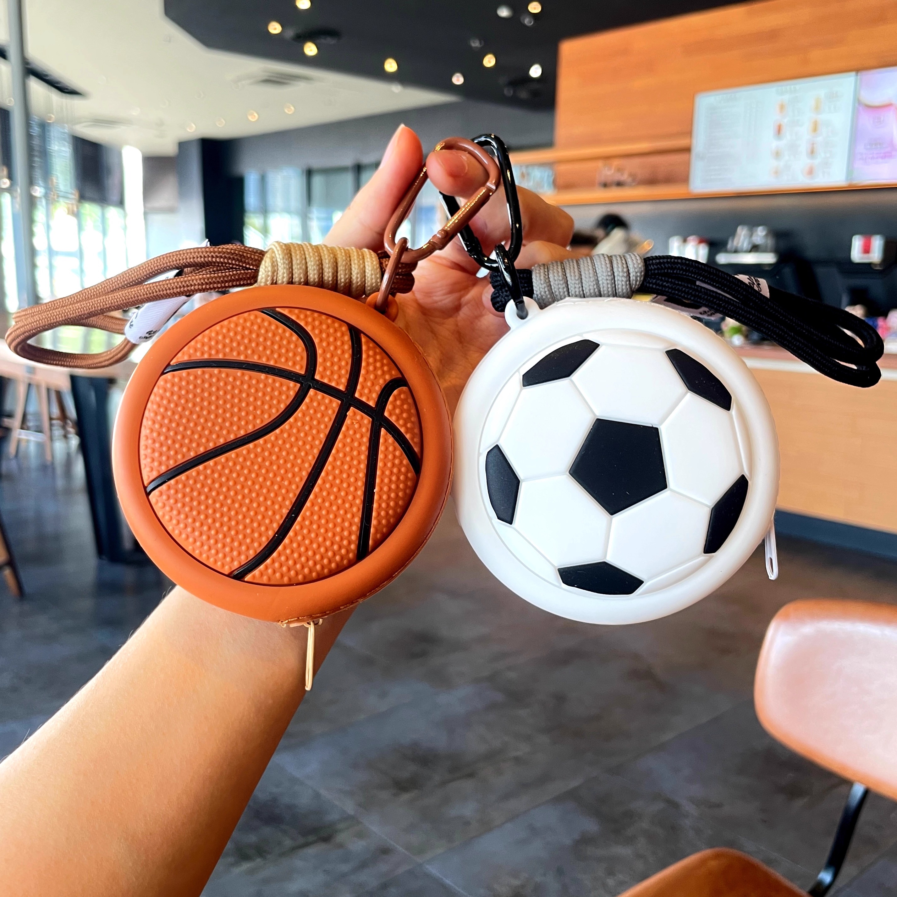 运动篮球足球你收纳硅胶零钱包