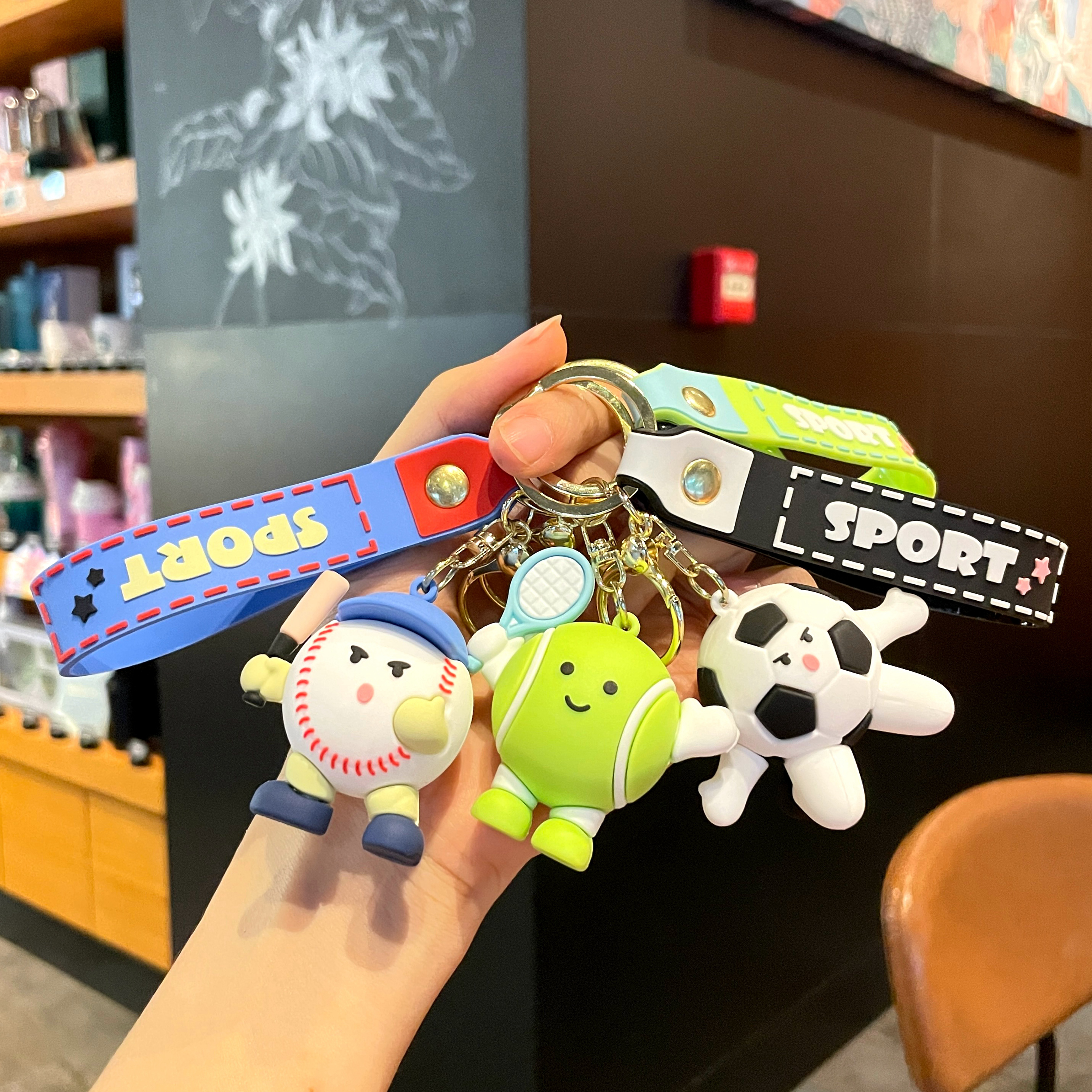 足球篮球网球钥匙扣立体周边挂件