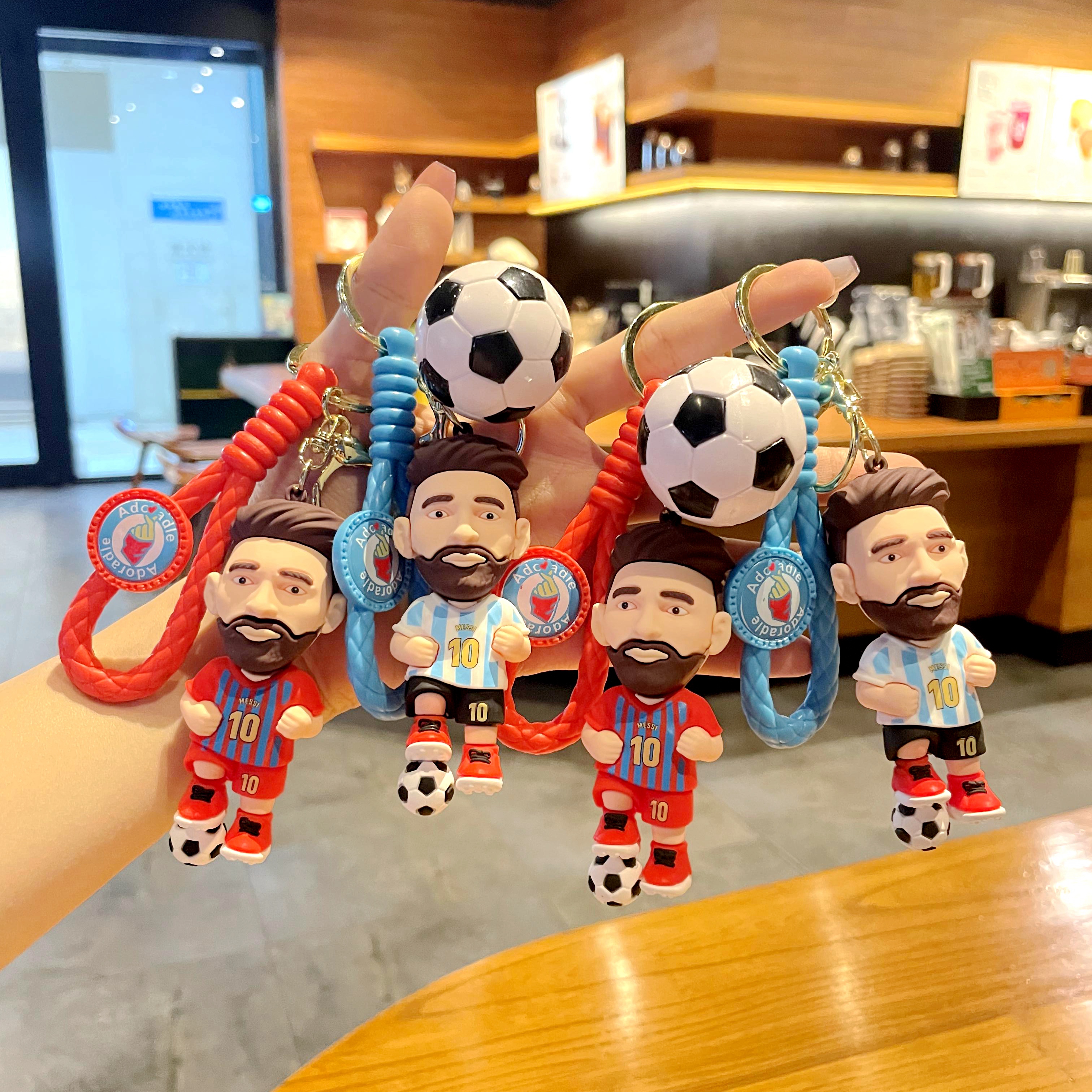 梅西足球钥匙扣球迷运动周边礼品
