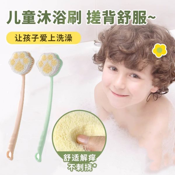 后背刷爪身体沐浴刷洗澡刷擦背神器搓澡刷宝宝软毛长柄儿童可爱猫