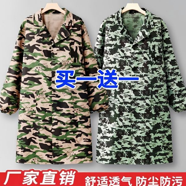 卦防尘外搭衣褂衣服干的大长外套男罩衫士穿围裙式大工作服活全包