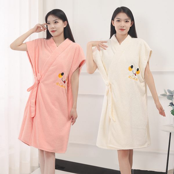 穿吸水速干2025穿可睡袍可巾浴袍女式可裹新款浴巾短袖大码夏季
