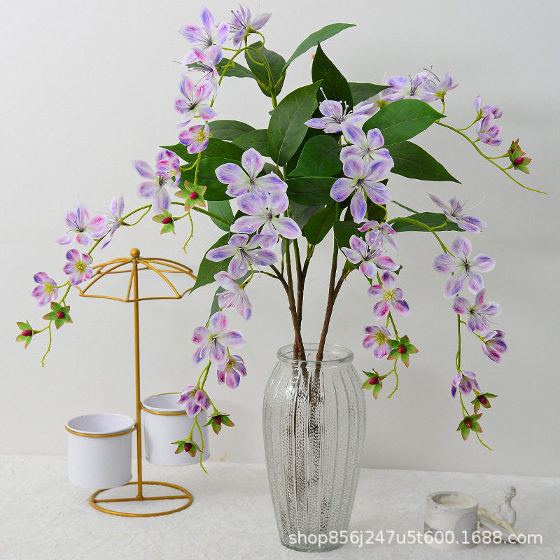 3D打印垂丝茉莉花仿真花海棠花垂钓假花家居软装造景装饰摄影道具图片
