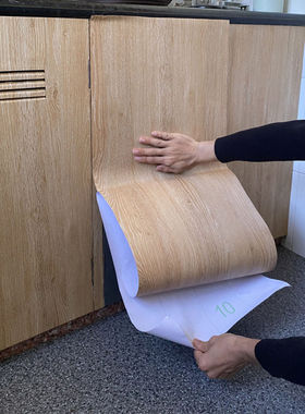 加厚橱柜门衣柜子家具翻新贴纸波音软片木纹墙面防水自粘墙贴