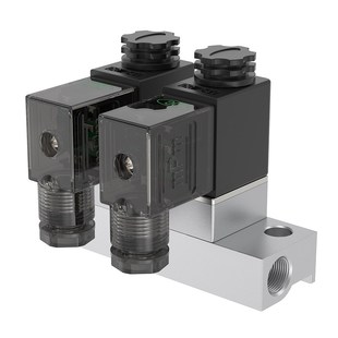 多路电磁阀两位两通2vq025 08气动电磁阀组汇流板一进多出汇流排