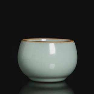 汝窑主人杯汝瓷品茗杯陶瓷手工茶杯家用I中式高端家用单杯青瓷杯