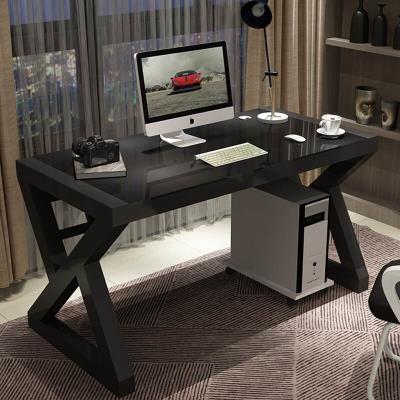 元优 电脑桌台式家用办公桌 简约现E代钢化玻璃书桌 游戏电竞桌