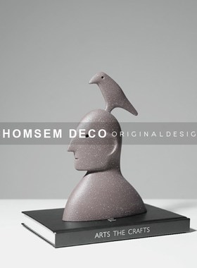 从上现代设计款样板间创r意抽象罗马士兵摆件书房客厅玄关装饰摆