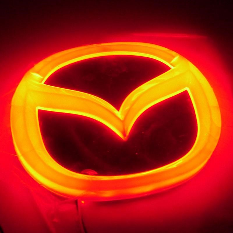 适用4D马自达3马自达2马自达6马自达8CX7后尾P标志led车标灯改装