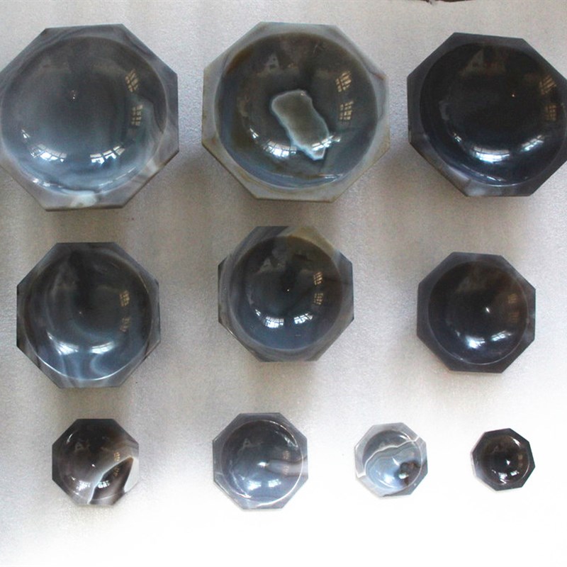 鑫德玛瑙研钵实验室研磨钵棒家用抗耐磨内F径100mm一级乳钵12cm罐