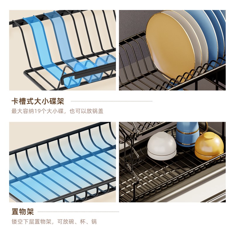 厨房置物架碗碟碗盘沥水架家用水槽边放碗架圣诞树碗柜碗筷收纳盒