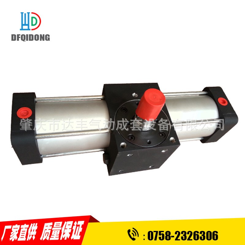 生产供应QGK系列90无给油润滑齿轮齿条摆动旋转气缸单双出轴型