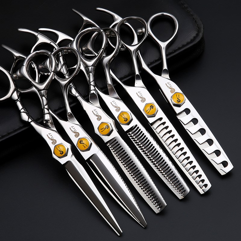美发师专用理发店平牙鱼骨柳叶胖胖翘剪刀七寸徒手剪刀理发专业剪