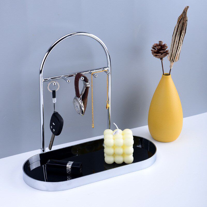 进门挂钥匙收纳摆件玄关置物架鞋柜上口罩饰品杂物摆盘桌面收纳盒