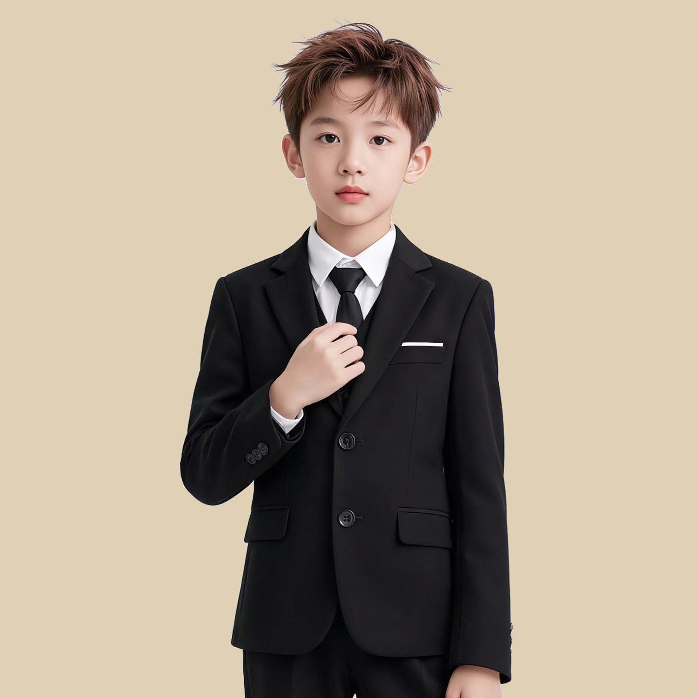 儿童西装套装英伦风男童主持人礼服表演服钢琴演出服花童男孩西服