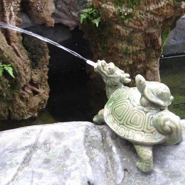 假山鱼池喷水摆件 陶瓷龙头龟 水族鱼缸园林园艺家居造景装饰摆件,家居饰品,装饰摆件,淘宝优惠券,粉丝福利购,淘宝优惠卷