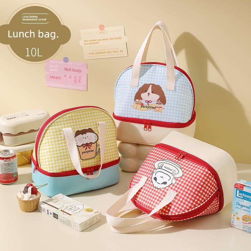 饭盒袋学生上班族通勤加厚带饭手提保温袋子防水加厚铝箔便当包