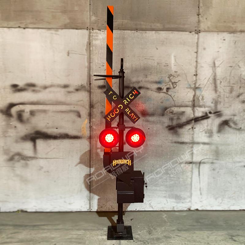 酒吧饭厅覆古创意工业风交通讯号红绿路灯道具模型落地装饰品摆件