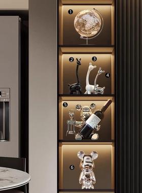 德国暴力熊红酒架摆件轻奢家居客厅餐边柜玻璃柜酒柜装饰品高级感