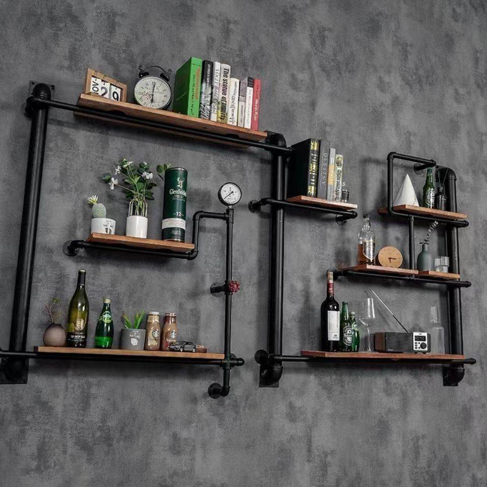 工业风装饰大水管墙上置物架实木隔板壁挂式酒架挂墙托架复古,商业/办公家具,红酒架/柜,淘宝优惠券,粉丝福利购,淘宝优惠卷
