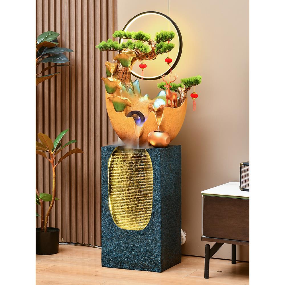 轻奢款流水摆件循环水客厅装饰水景风水轮招财假山喷泉办公室落地