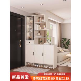 新款入户正对门实木玄关柜鞋柜一体客厅双面屏风隔断柜多功能酒柜