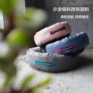 通用可拆洗狗窝深度睡眠窝垫软床耐脏 猫窝沙发科技布圆形猫床四季