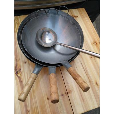 炒锅38铁锅铁皮锅36钢皮锅钢锅饭店防烫蛋炒饭炒粉包邮40木柄木把