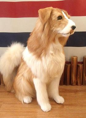 彷真狗摆件牧羊犬雪纳瑞狼狗动物模型展厅装饰品家居软装狗摆件