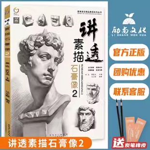 讲透素描石膏像2石膏像素描书美术生专用素描临摹范画五官人像素描静物临摹书基础解析素描石膏人物初学者人体头像临摹图书批发