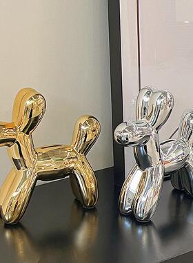 现货速发轻奢电镀气球狗存钱罐摆件客厅电视柜酒柜V办公桌面家居