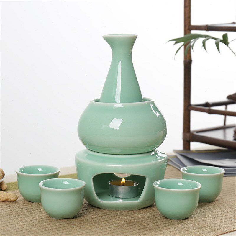日式和风酒具陶瓷温酒壶 温酒器 黄酒温酒具暖R酒器热烫酒壶套装