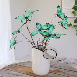 仿真蝴蝶花浪漫餐桌装饰摆件家居软装花艺L摄影道具手捧花蓝色婚