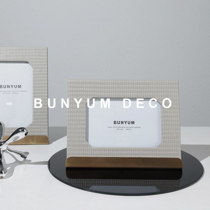 现代简约几何创意金边样板房间相框摆台J装饰卧室床头客厅桌面摆