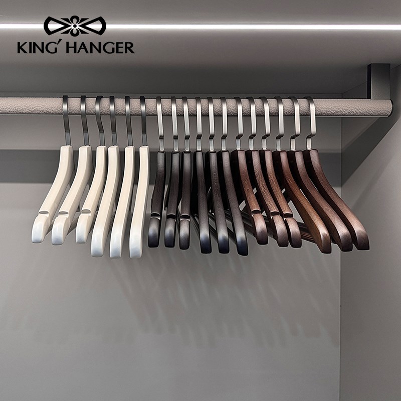 KH真丝专用衣架吊带防r滑衣撑榉木实木原木无痕家用衣柜衣帽间衣
