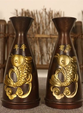 古玩收藏回流纯铜龙凤酒壶复古风酒具分酒器摆件