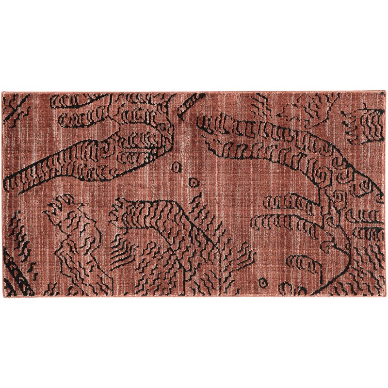 古臻东方藏虎床边l地毯 高级感复古红色无胶羊毛客厅美拉德卧室毯