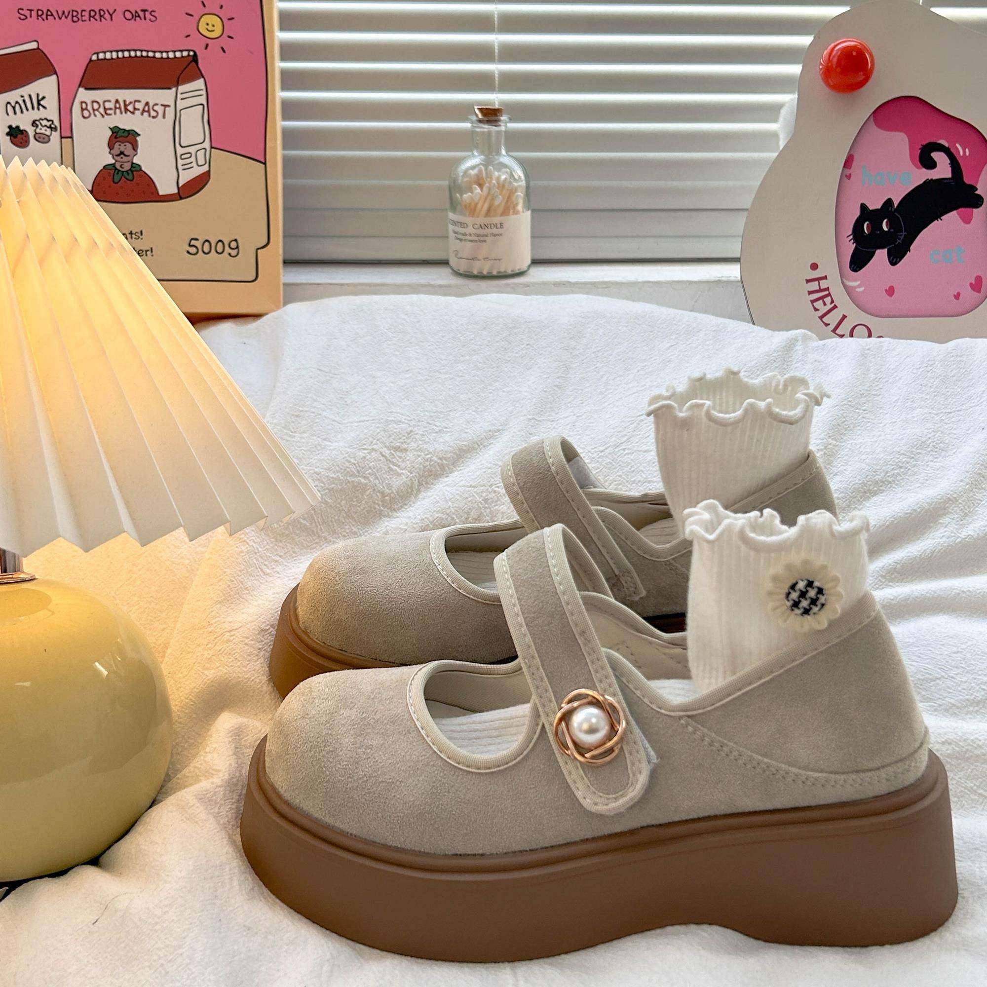 松糕厚底勃肯玛丽珍鞋女2025夏季新款配裙子单鞋复古日系jk小皮鞋