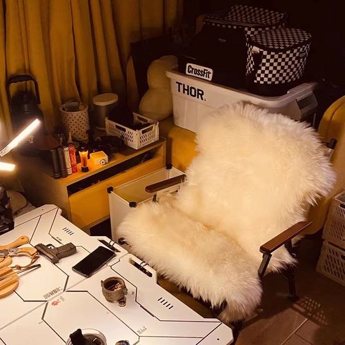 澳洲美利奴整张羊皮 户外露营睡垫克米特椅垫 保暖大尺寸奢华体验