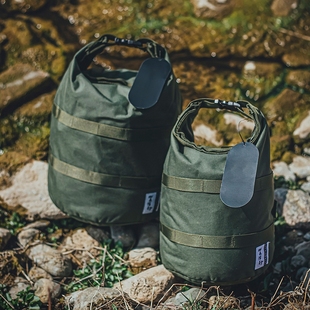 圆底卷口水桶包尼龙500D抓绒内里风暴炉饭盒收纳袋