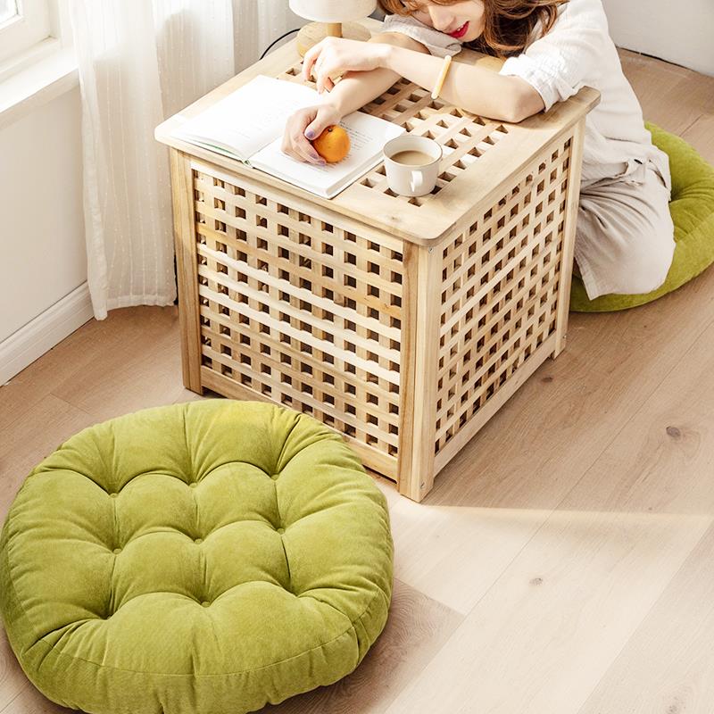 团美臀坐垫加厚布艺圆形阳蒲台飘榻窗GAX榻米芯绒简约灯窗台地面