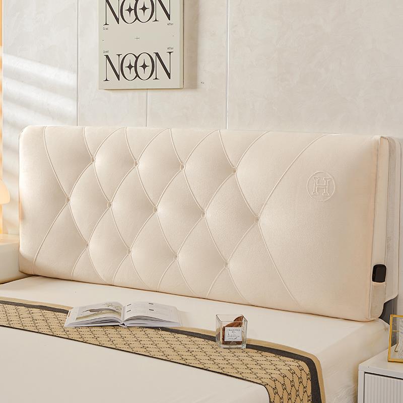 可拆QGH洗床头靠垫软包靠套背垫学沙宿舍床头木床生头罩全包罩发