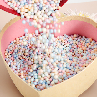 马卡龙流星球泡沫礼物盒装饰填充起泡胶混合物彩色圆形小颗粒圆球
